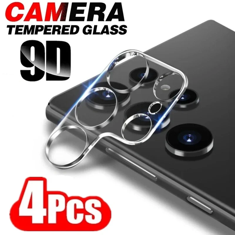 4 piezas protector de lente de cámara de cobertura completa para Samsung S25 S24 S22 S21 S23 Plus Ultra FE, para Samsung S25 Ultra, vidrio templado para cámara