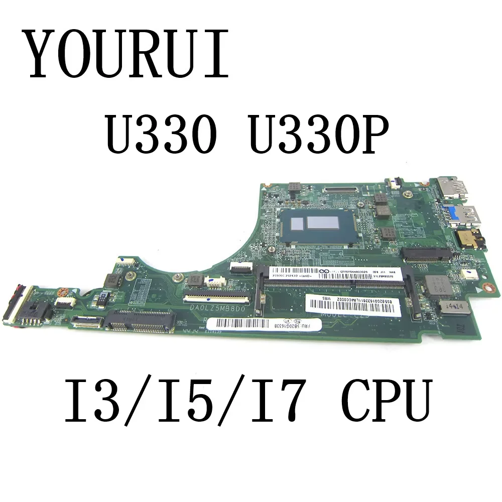 

Материнская плата для ноутбука Lenovo Ideapad U330 U330P U330T с процессором I3/I5/I7 4-го поколения DA0LZ5MB8D0