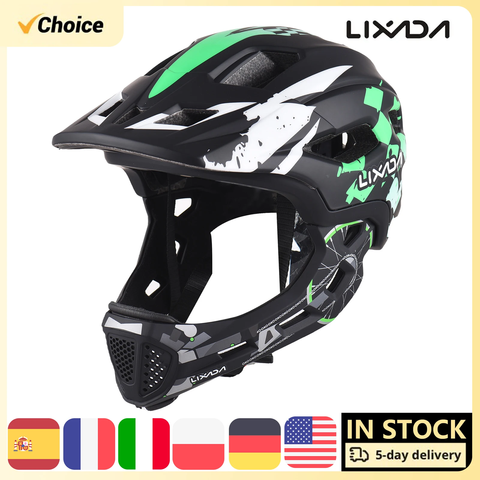 

LIXADA JC014 New Kids Cycle Helmet Detachable Mouth Protection Full Face Helmet Adjustable Cycle Helmet for Children Cycle