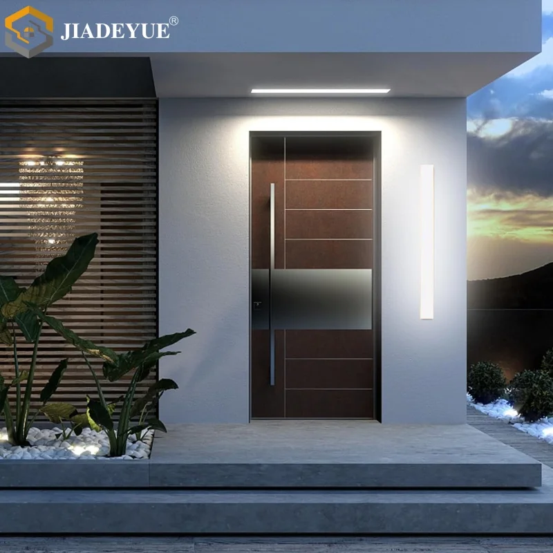Lâmpada de parede longa LED moderna à prova d'água, varanda de garagem, corredor de jardim, lâmpada de parede de tira longa branca, iluminação externa IP65