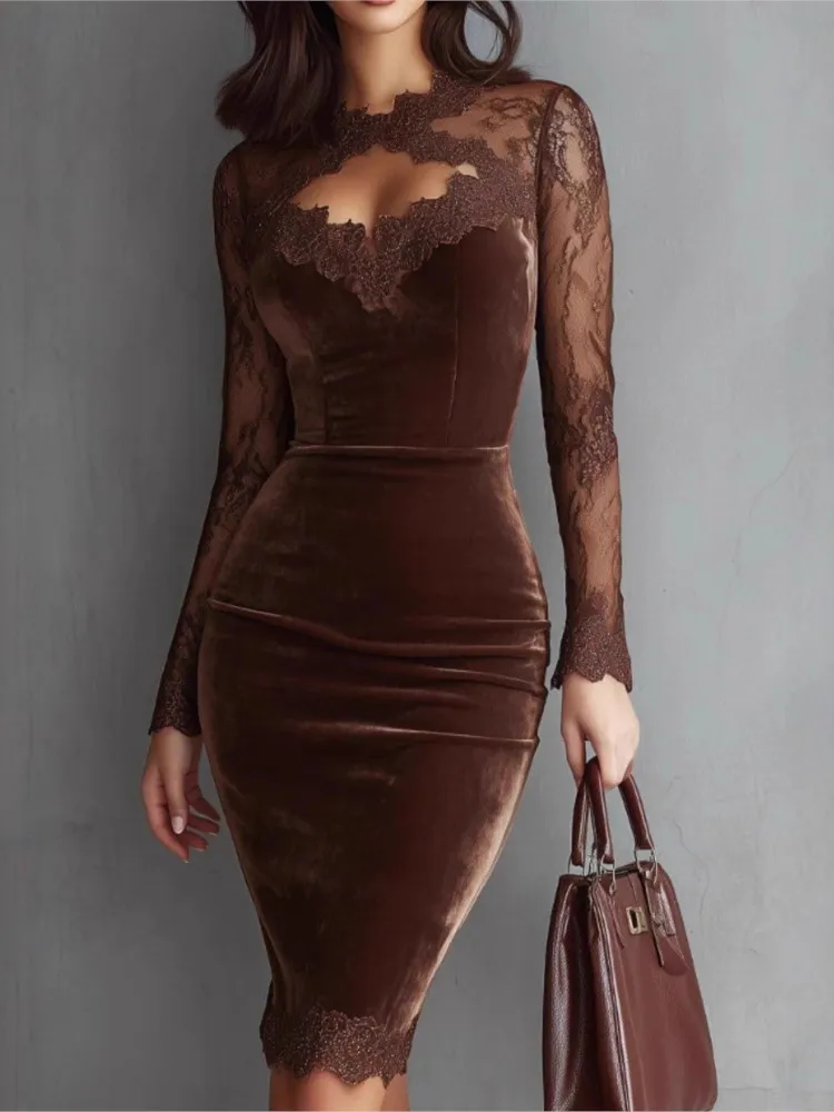 red dress long sleeve short V Neck Sleeves Layered Lace Prom Dress, Long Sleeves Red Lace Formal Graduation Homecoming 100% polyester SIZING elegant wedding gown Theia - Kimono Satin Color:sand bengaline