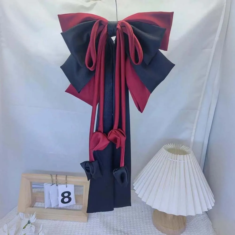 

Заколка для волос большого размера из сплава с бантом контрастного цвета, 4-слойная атласная лента, головной убор, заколка с принтом, рождественский аксессуар для волос, вечерние