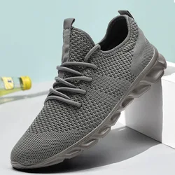 Non-slip Men Sneakers Knitting Mesh Breathable Men's Running Shoes Women Casual Flats Shoe Plus Size 36-50 Zapatillas Hombre