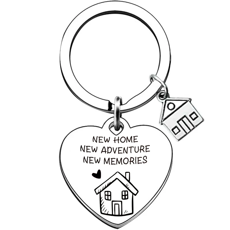 Heart House Warming Gifts New Home, Housewarming Gift key chains Homeowner First Time Home Gift keychain keyrings