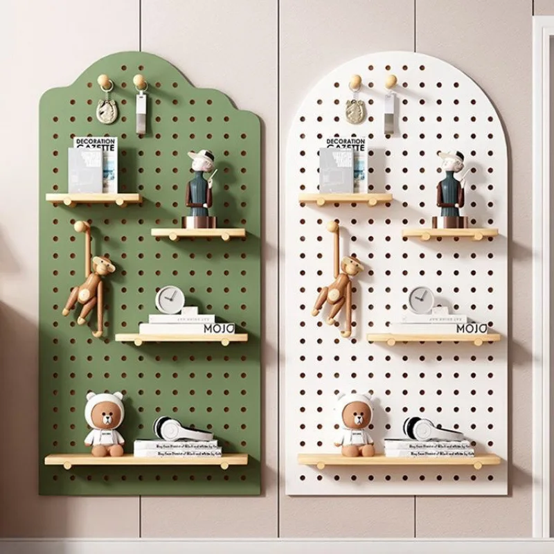 

Suitable for Solid wood hole board wall shelf bedroom living room entrance background wall decoration room decoration rental hou