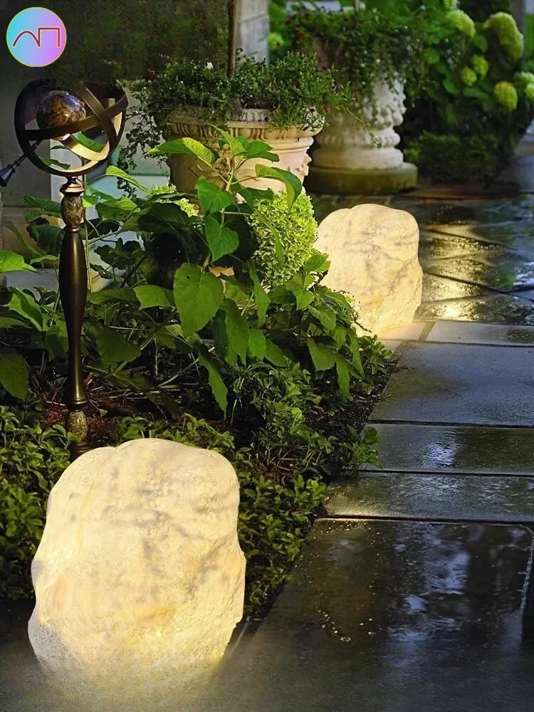 

Landscape courtyard outdoor garden lawn light waterproof floor atmosphere art imitation stone resin light