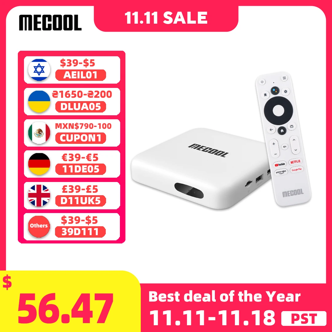 Mecool KM2 Android TV Box 4K Amlogic S905X2 2GB DDR4 USB3.0 SPDIF Ethernet WiFi Multi-streamer HDR 10 TVBOX Home Media Player