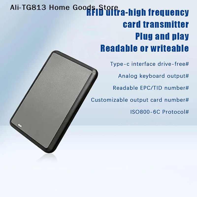 

[TG813]USB UHF Tag Reader ISO18000-6C 860-960mhz Driver-free Read Write HID-USB Virtual COM Output Adjustable