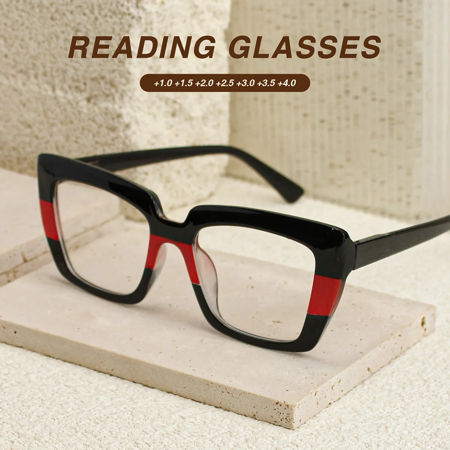 Retro Rectangle Reading Glasses Set — product information 6