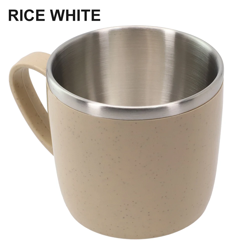 Stainless Steel Mug Stable Drinking Temperature Wheat-Element Double-layer Heat Insulation Anti Drop And Anti Scald Water Cup