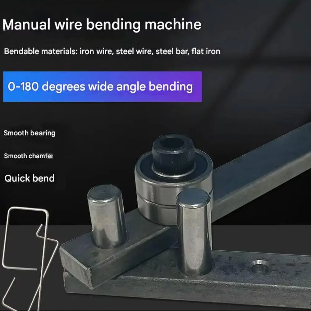 Manual Bender Tool for  Steel Rod, Wire & Clothes Hanger, Handheld Metal Bending Tool