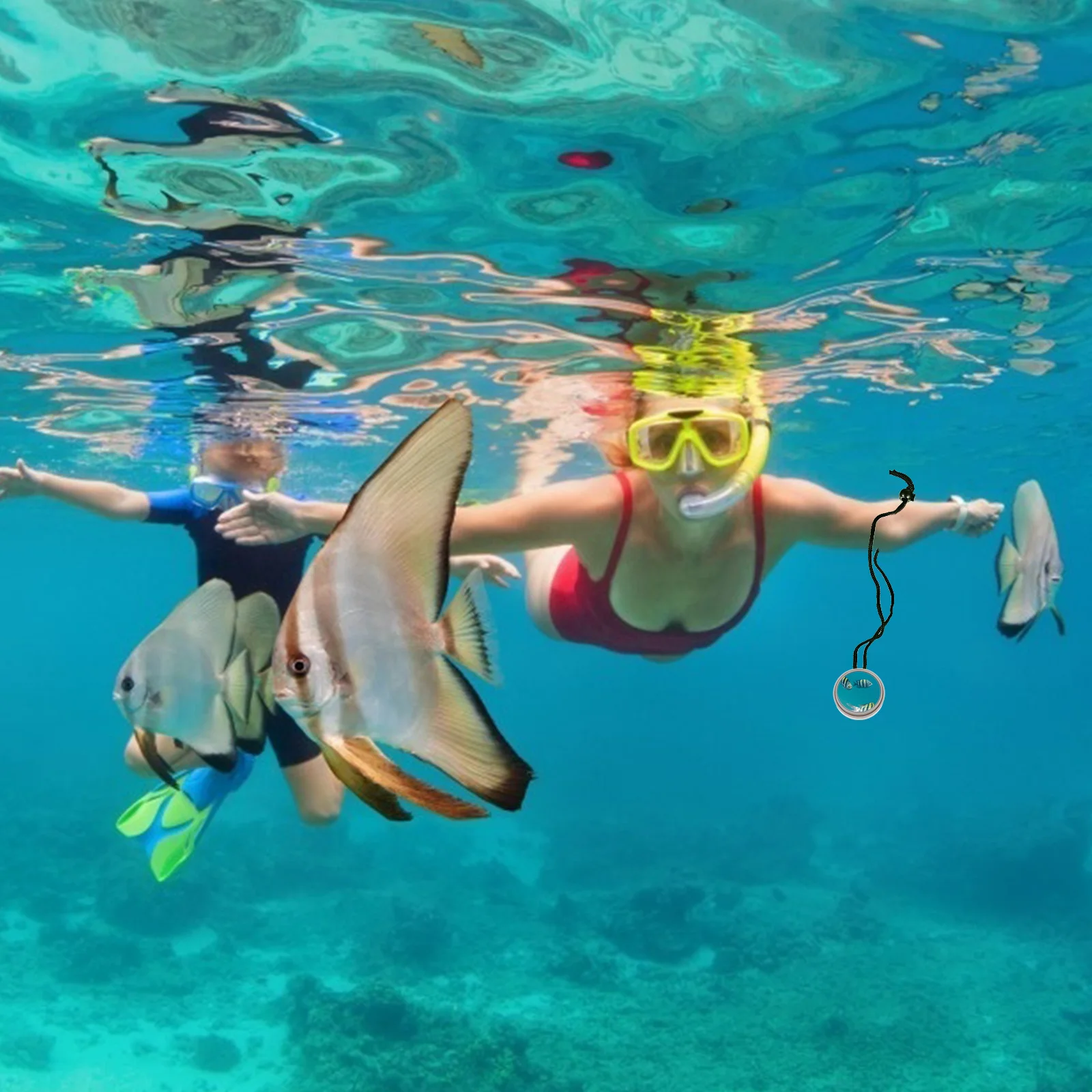 1 قطعة مرآة الرؤية الخلفية للغوص 360 درجة قابل للتعديل للغوص معدات السلامة تحت الماء مرآة الرؤية الخلفية سدادة الحبل متضمنة #6