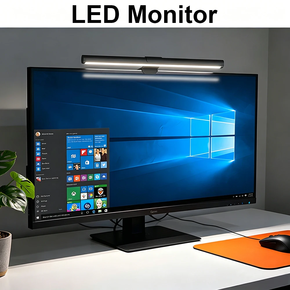 Dimmable LED Monitor Lamp, USB Computer Light Bar with Bracket, Task Light for Office And for Makeup, Desk, Office, E-Sports Room, Also Suitable for Makeup Counter, Lighting for Fitting Room