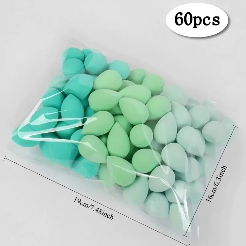 60 Esponjas de Maquiagem Multicoloridas, Misturador Cosmético, Pincel Macio para Base, Ferramentas de Maquiagem