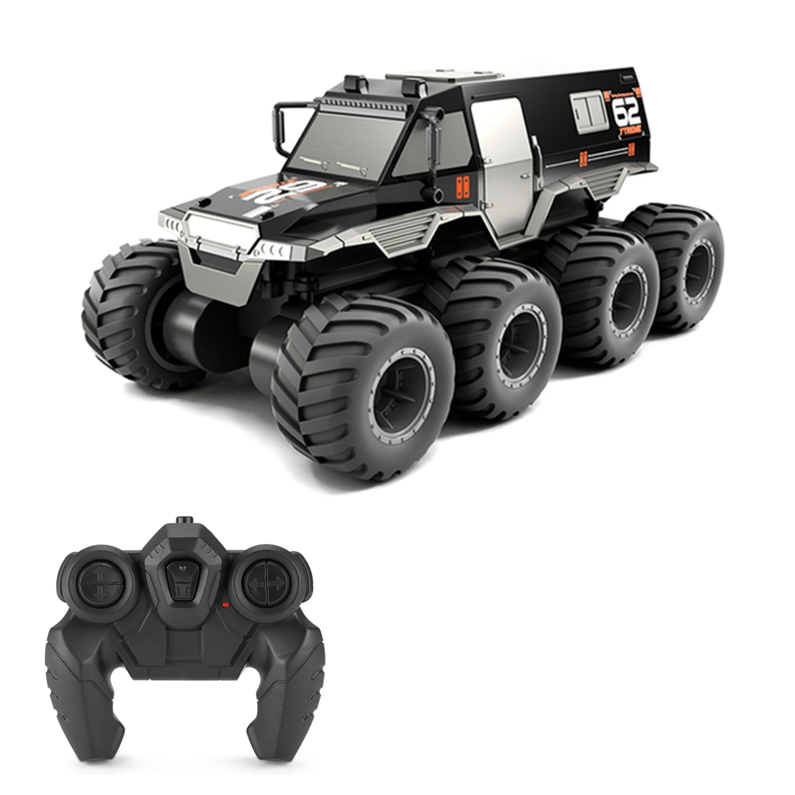 Remote Control Car, Waterproof 8 Wheel Drive 2.4G Remote Control Armored Vehicle Amphibious Off Road Stunt Truck Toy for Childre