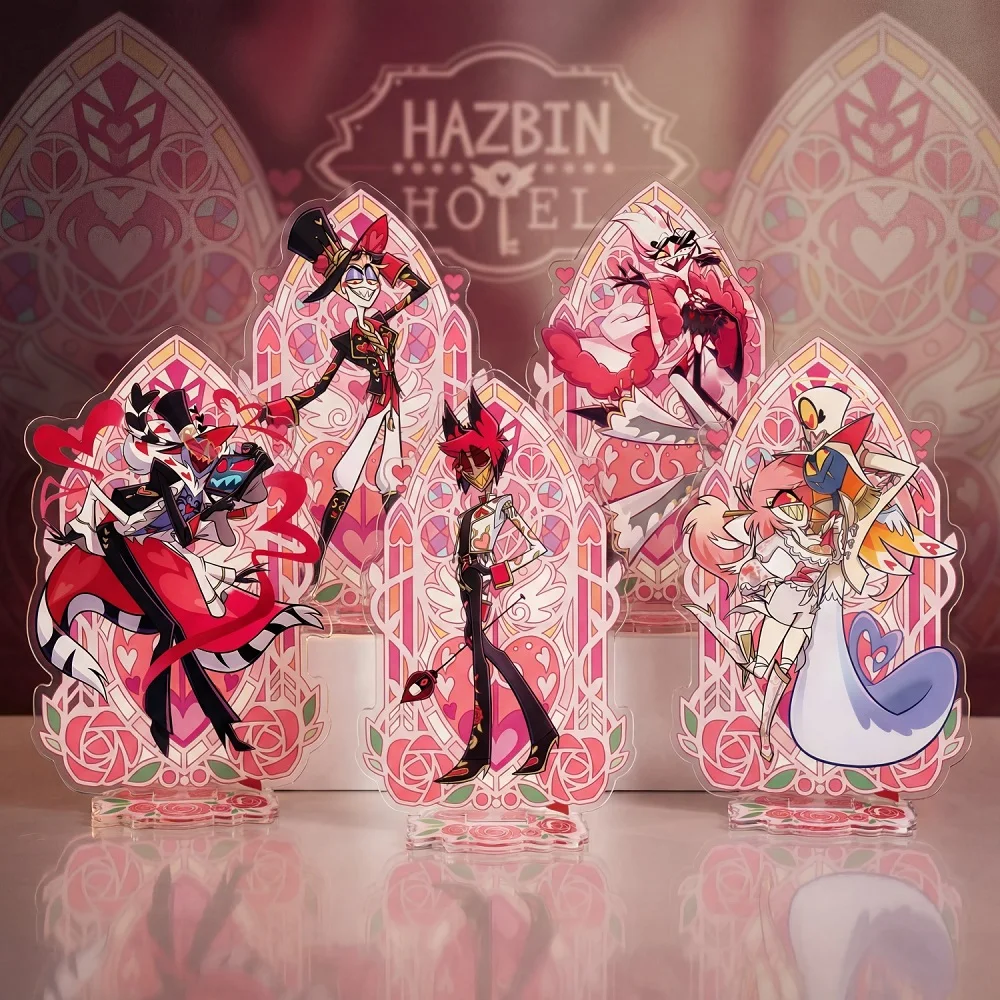Figura acrílica de 15 cm de Alastor Vox, adorno de escritorio de anime, decoración, regalo de San Valentín, llavero.