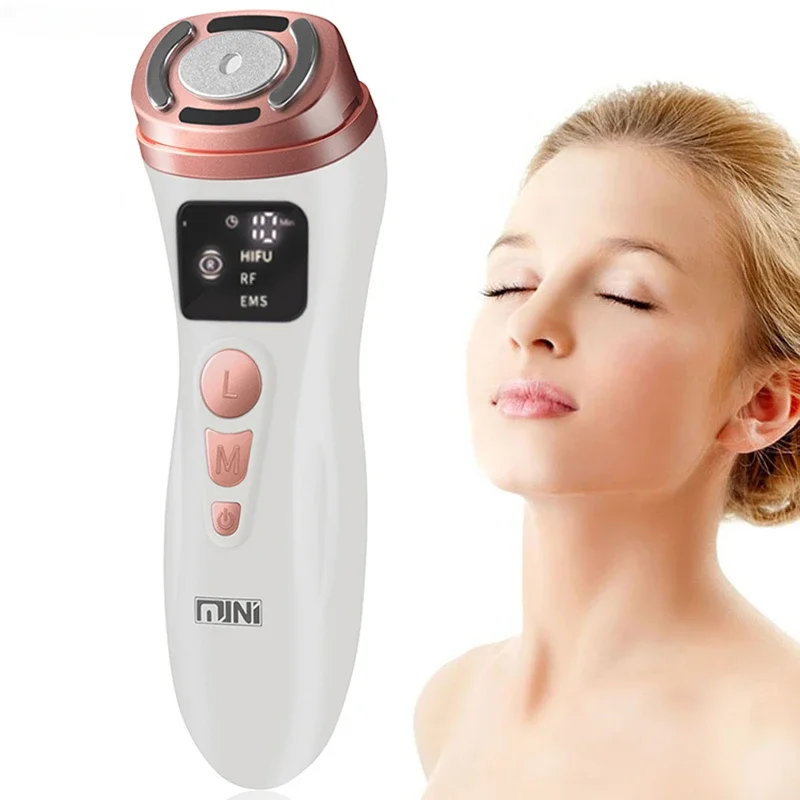 Upgraded Mini Ultrasonic Face Machine for Home Use with EMS LED Professional Machine Face Lift To Remove Wrinkles