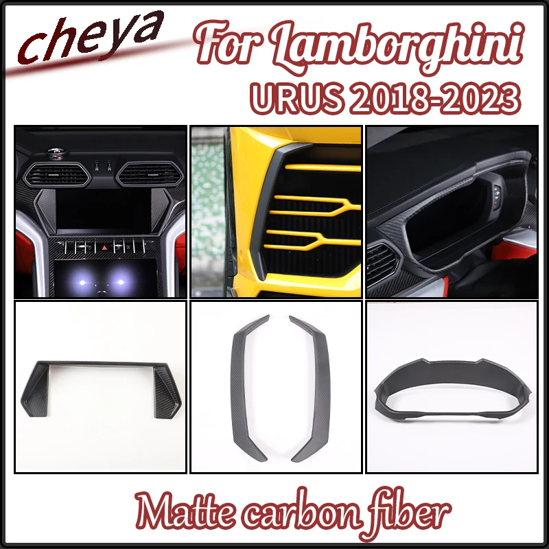 

Matte Carbon Fiber Car Dashboard Panel Frame, Front Bumper Side Decorative Frame for Lamborghini URUS 2018-2023 Accessories