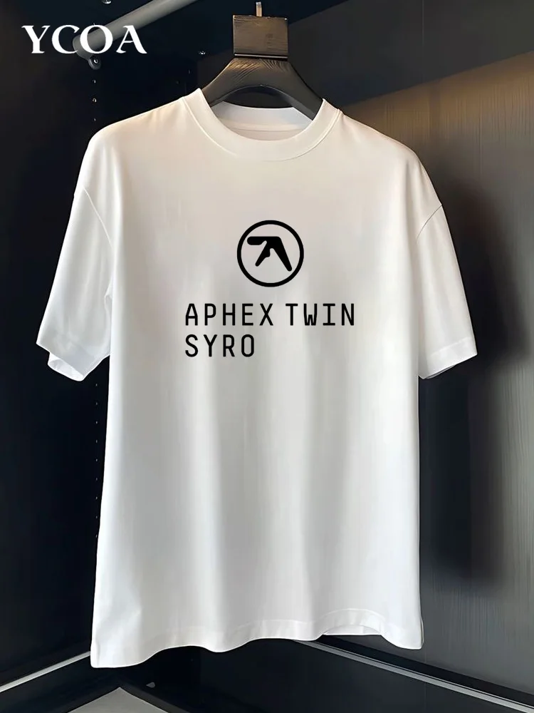 Men Tshirt Aphex Twin Short Sleeve Tee Top Vintage Cotton Graphic Y2k Streetwear Oversized Fashion Unisex Korean Popular Clothes