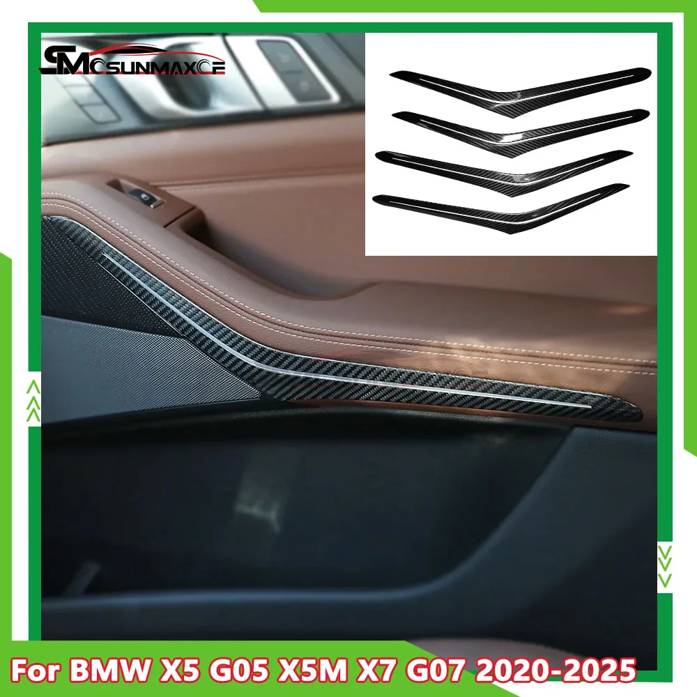 

For BMW X5 G05 X5M F95 X7 G07 2020-2025 Carbon Fiber Car Interior Door Armrest Ambient Light Frame Decoration Stickers