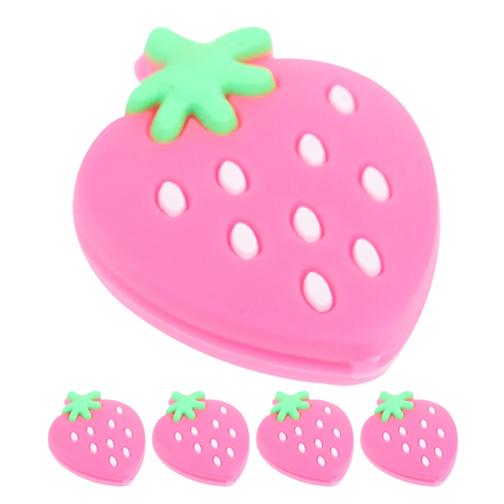 5 قطعة مُخفف التنس سيليكون الفراولة شكل ممتص الصدمات سهلة التركيب الاهتزاز المرطب مضرب تنس ملحق #6