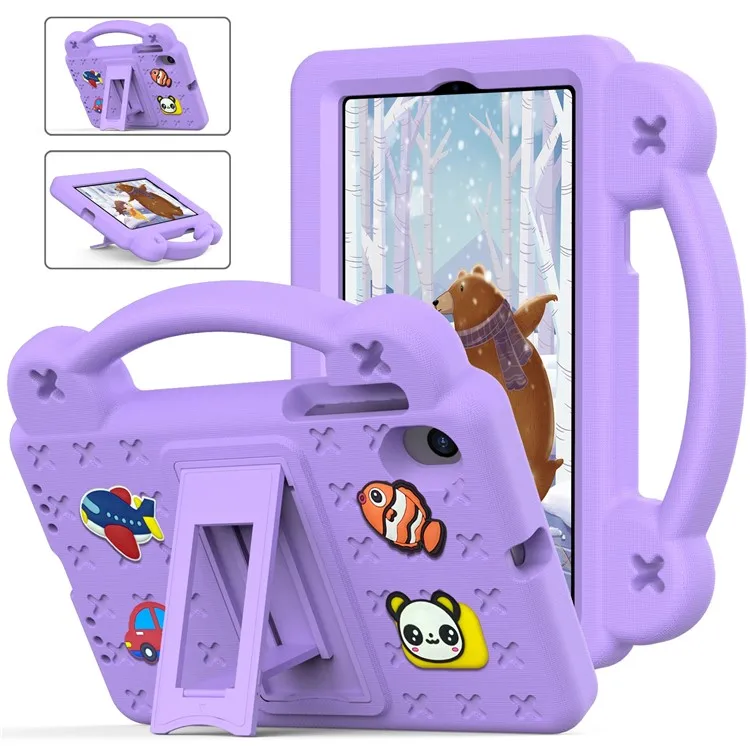 

For Walmart Onn 7 inch Tablet Gen 4 (2024) Case Cartoon Patterns EVA Tablet Cover with Kickstand - Purple