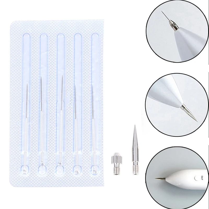 

7pcs/set Metal Mole Point Pen Needle Wart Tag Tattoo Fat Granule Remover Freckles Spots Removal Beauty Salon Skin Care Tool