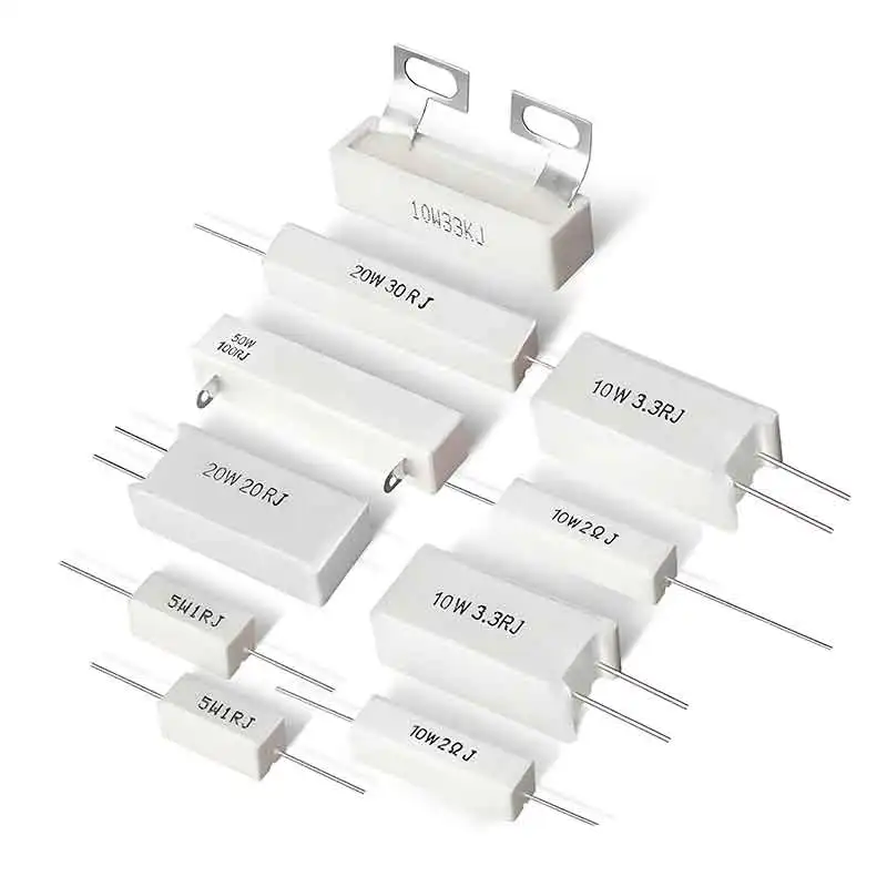 10Pcs BPR56 Non-inductive Ceramic Cement Resistor 5W 0.001/0.1/0.15/0.22/0.25/0.33/0.5 Ohm