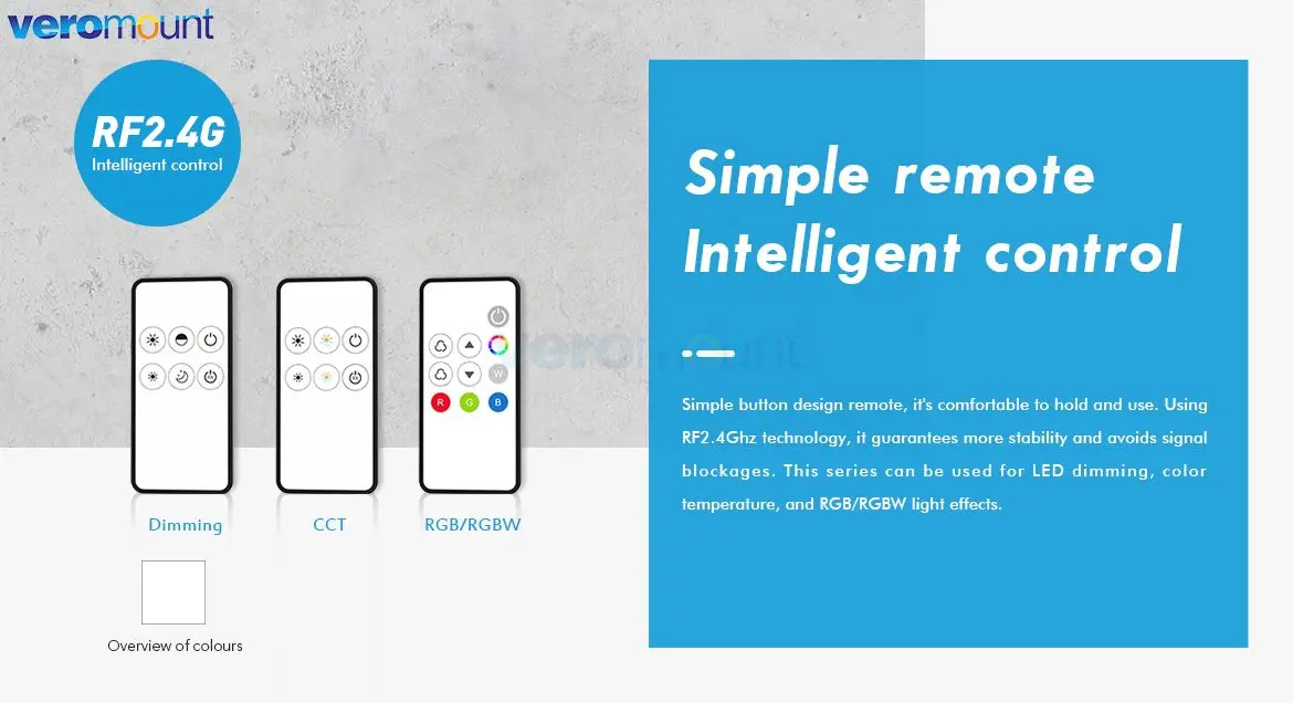 6-Key 2.4Ghz Rf Draadloze Afstandsbediening 1 Zone Dimmen Controle Rm1 Rm3 Voor Skydance Single Color Rgb Led Strip Controller