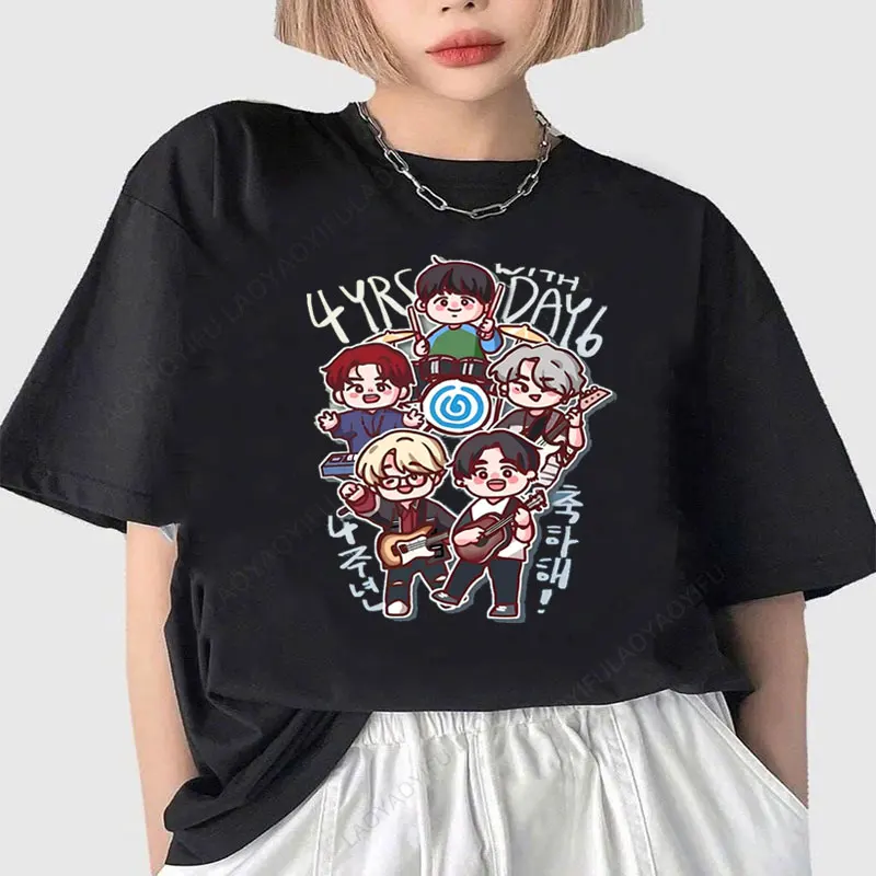 Dzień 6 Koszulka Gracza Codziennie6 Merch Młody K Fan Prezenty Koszulka z Nadrukiem Koreańskie Popularne Ubrania Kreskówka Camisa Bawełniana Koszulka Graficzna