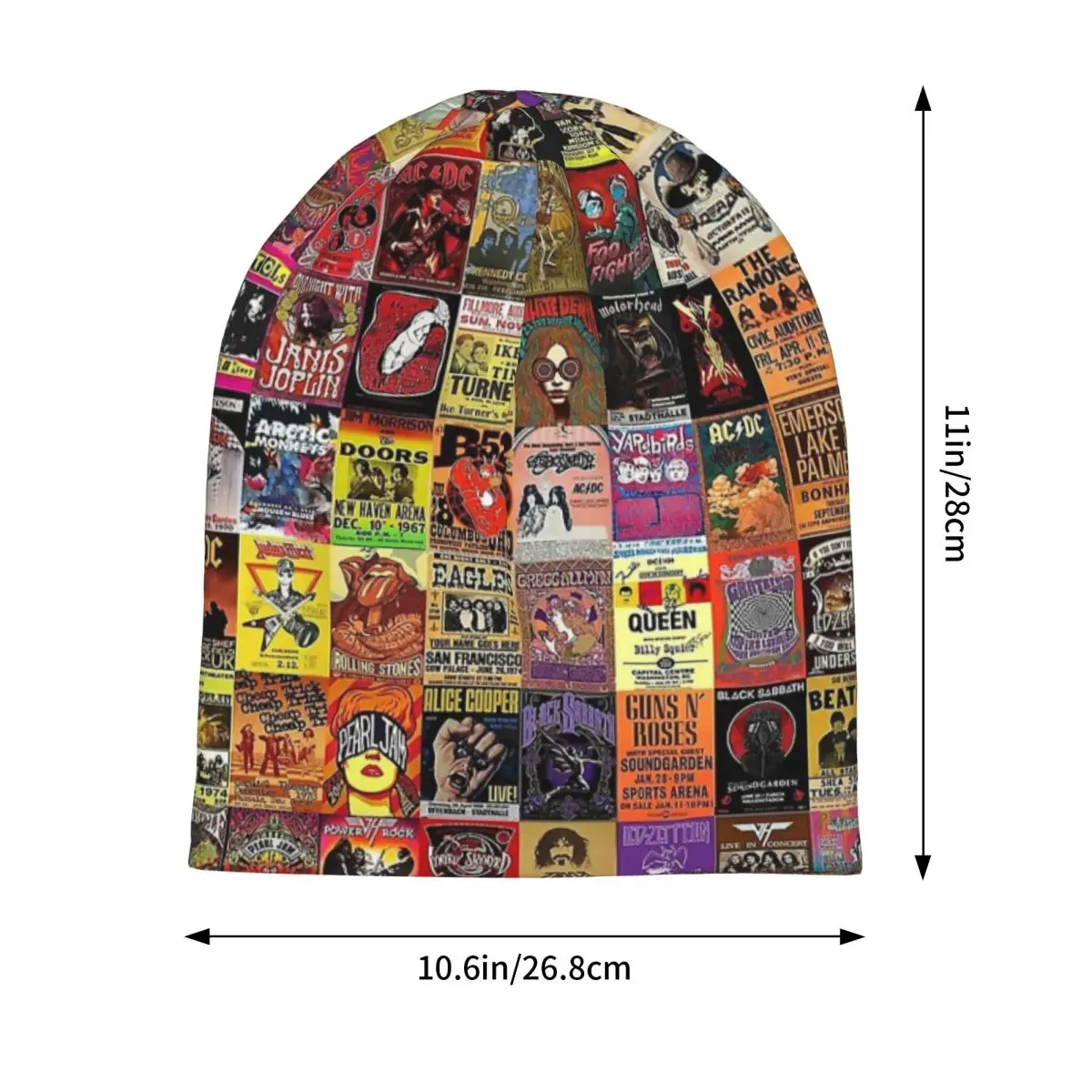 Rock Band Posters Warm Knitted Cap Fashion Bonnet Hat Autumn Winter Outdoor Beanies Hats for Unisex Adult
