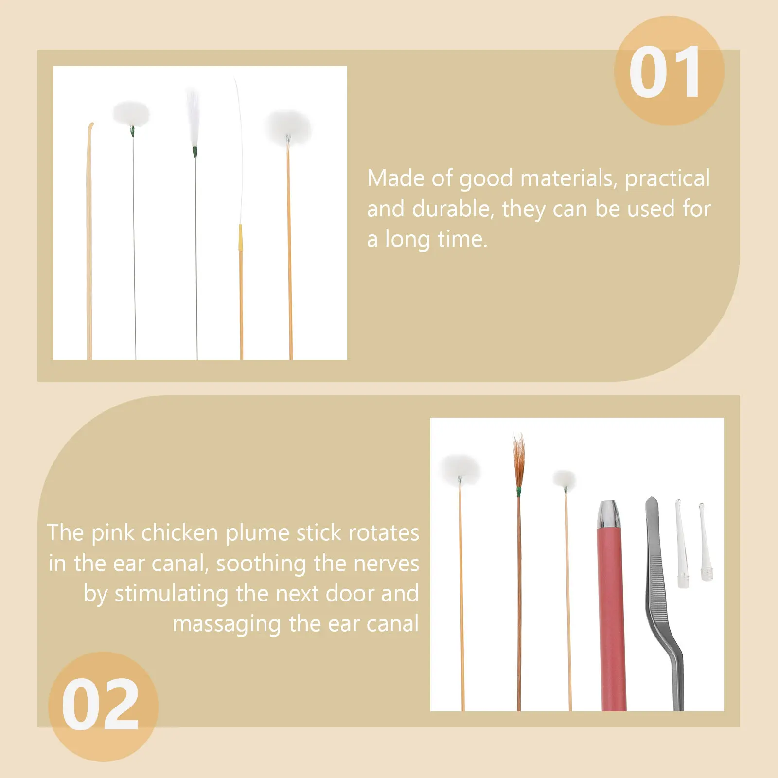1Set Safe Ear Cleaning Tools Set Stainless Steel Wooden Earwax Remover Ear Canal Massager Non Irritating Earwax Scoop Kit