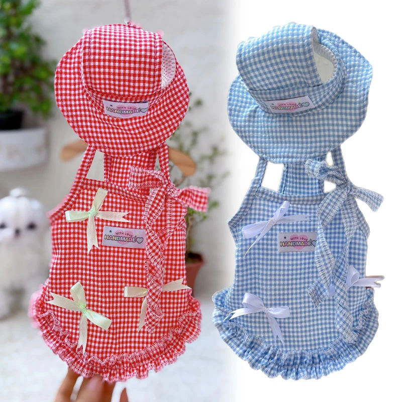 

Small Dog Hat Dress Summer Cat Puppy Dog Clothes Skirt Yorkshire Pomeranian Shih Tzu Maltese Poodle Bichon Schnauzer Clothing