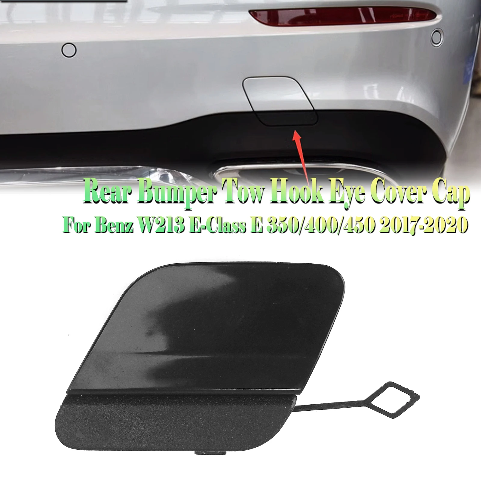 Rear Tow Hook Eye Cap Trailer Cover Towing For Mercedes Benz W213 E Class E350 400 450 2017-2020