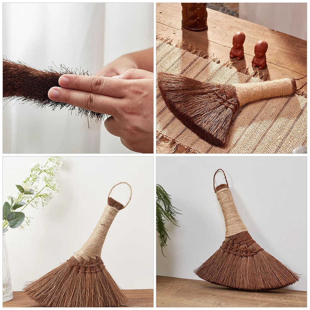 Small Broom Desktop Dust Natural Easy Storage Brooms Brown Silk Heavy Duty Confident Use