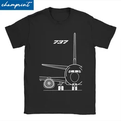 B737 Aircraft T-Shirts for Men Women Boeing 737 Funny 100% Cotton Tees O Neck Short Sleeve T Shirts Gift Tops