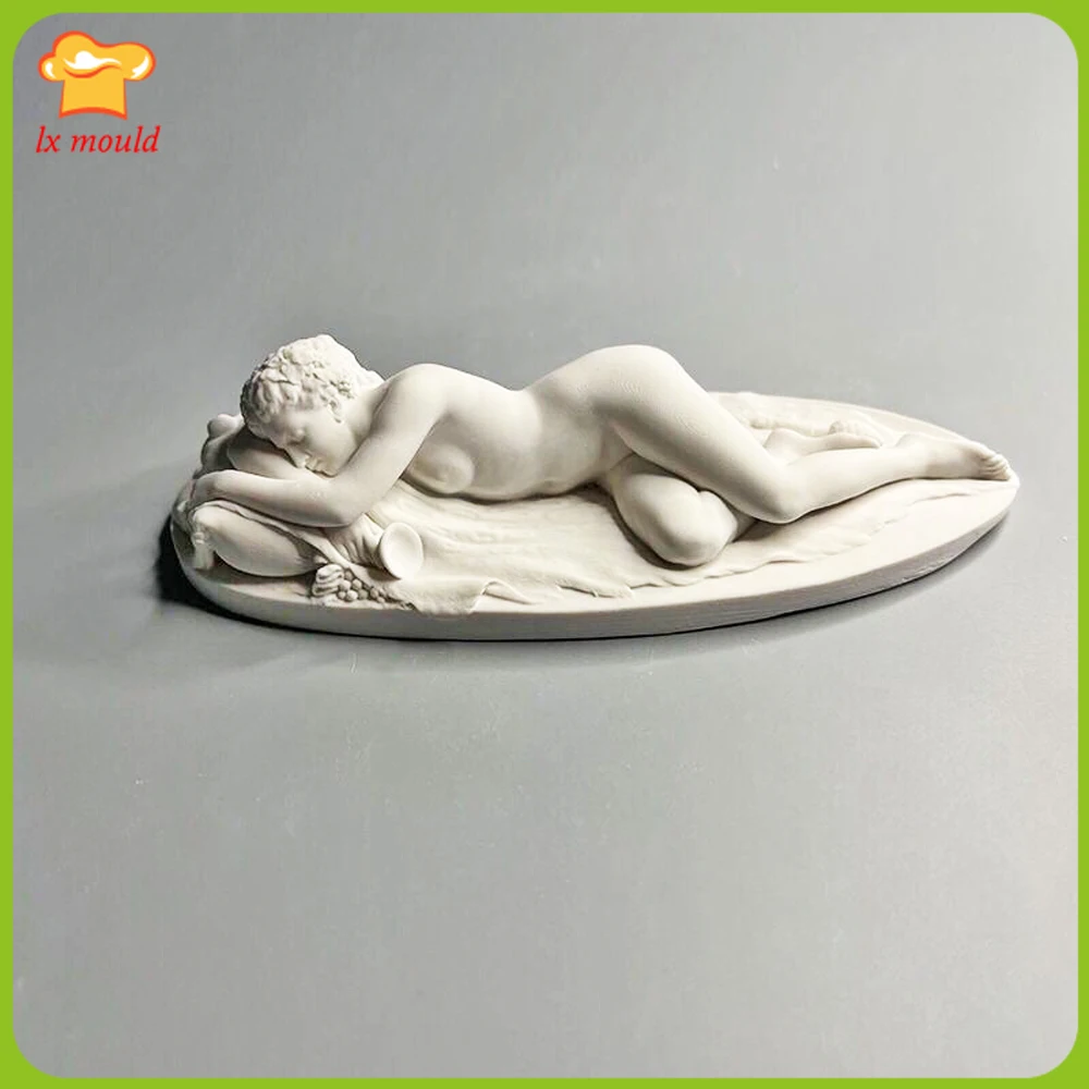 Imagem -05 - Lxyy Novo Retro Roman Estátua Vela Silicone Molde Handmade Escultura Menina Aromaterapia Gesso Ornamento Molde