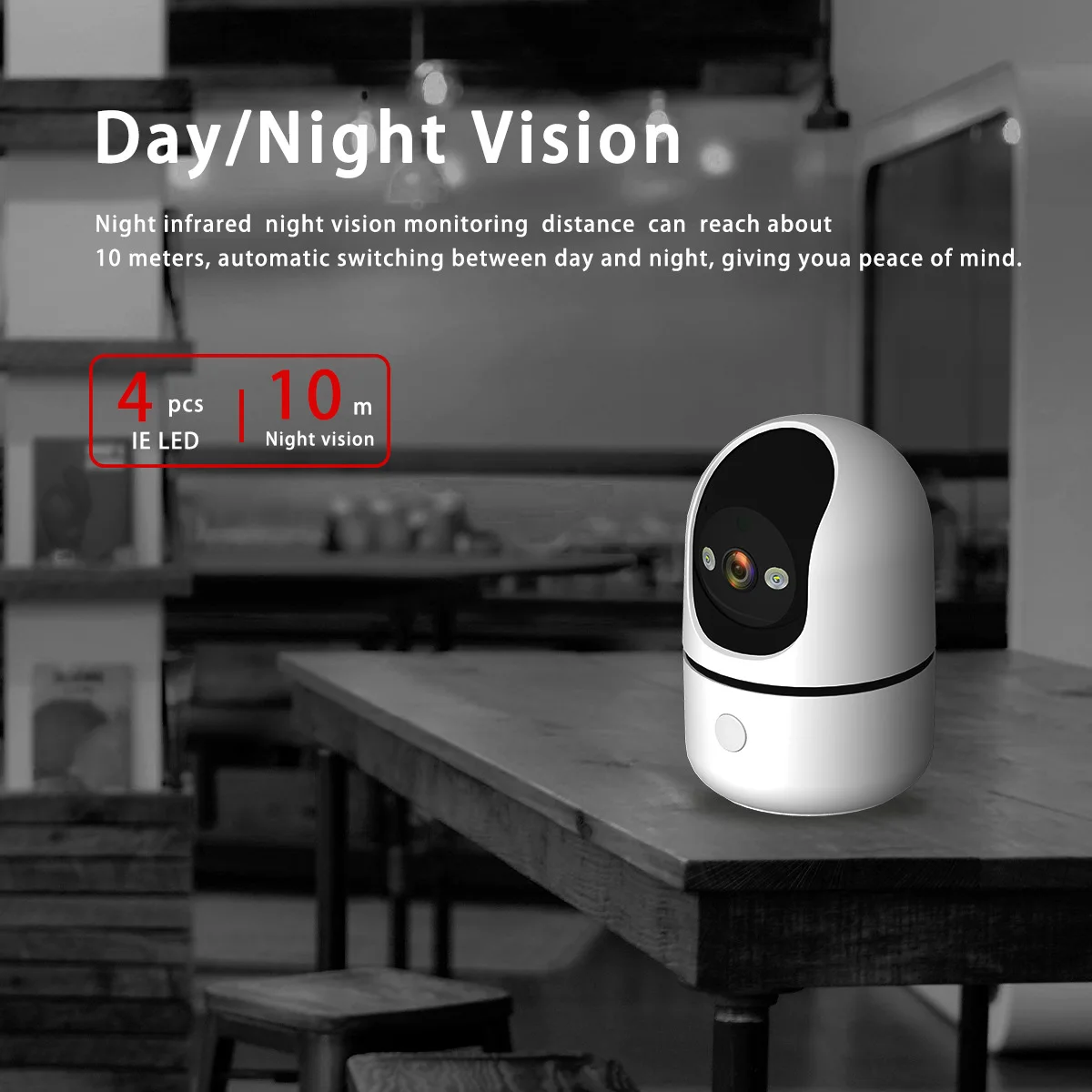 Saikiot Indoor WIFI Camera 3MP CloudEdge APP Baby Monitor Camera Human Detection Two Way Audio Wireless CCTV Security Camera