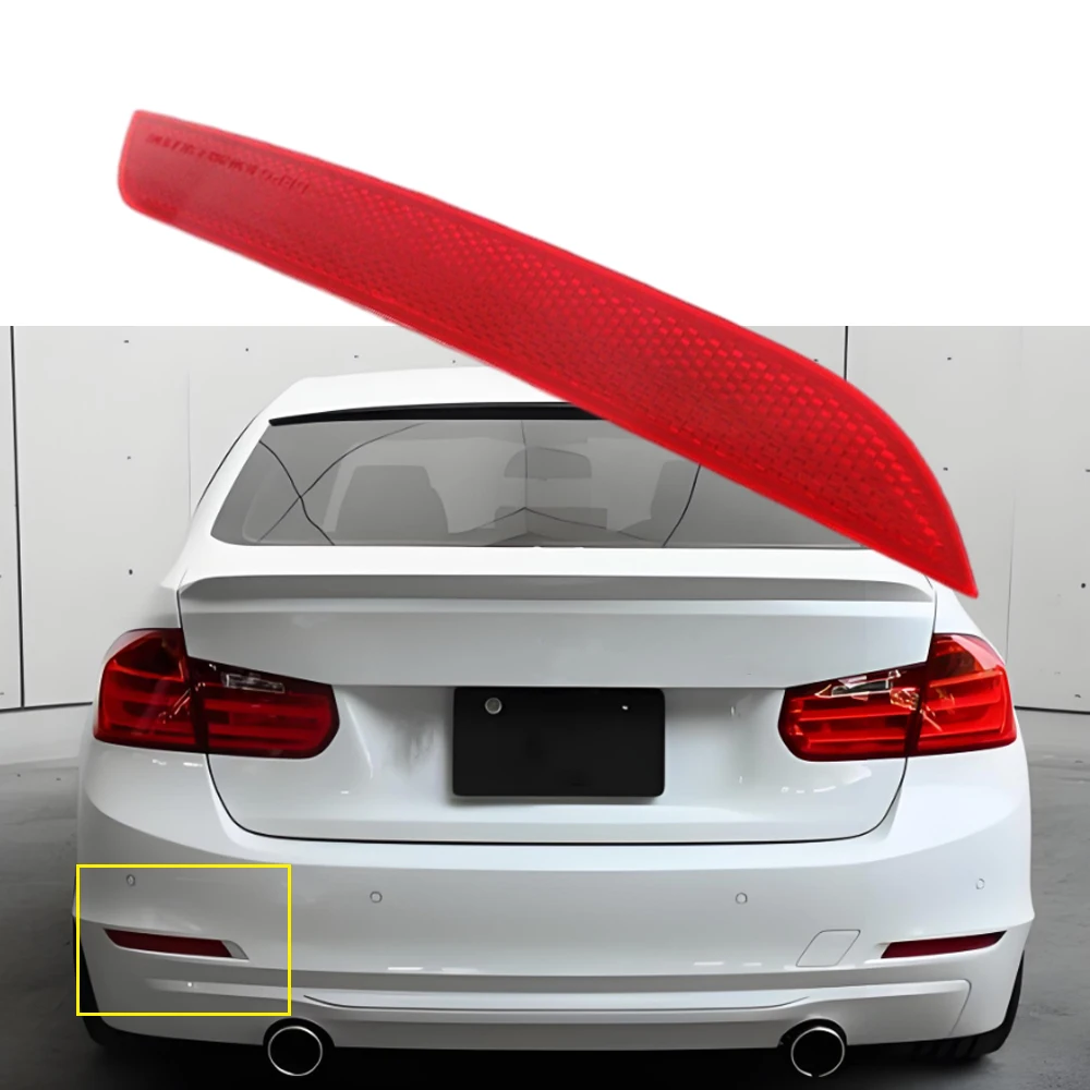 Left Right Pair Rear Bumper Reflector Warn Light Red Lens 63147301187 63147301188 For BMW 3 Series F30 Sedan 01/2012-07/2015