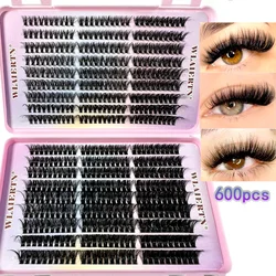 Faux Mink Eyelashes 540Cluster C Curled 9-16mm Mixed Natural Eyelash Extension 3D Russian Strip Personal Eyelash Makeup Tool