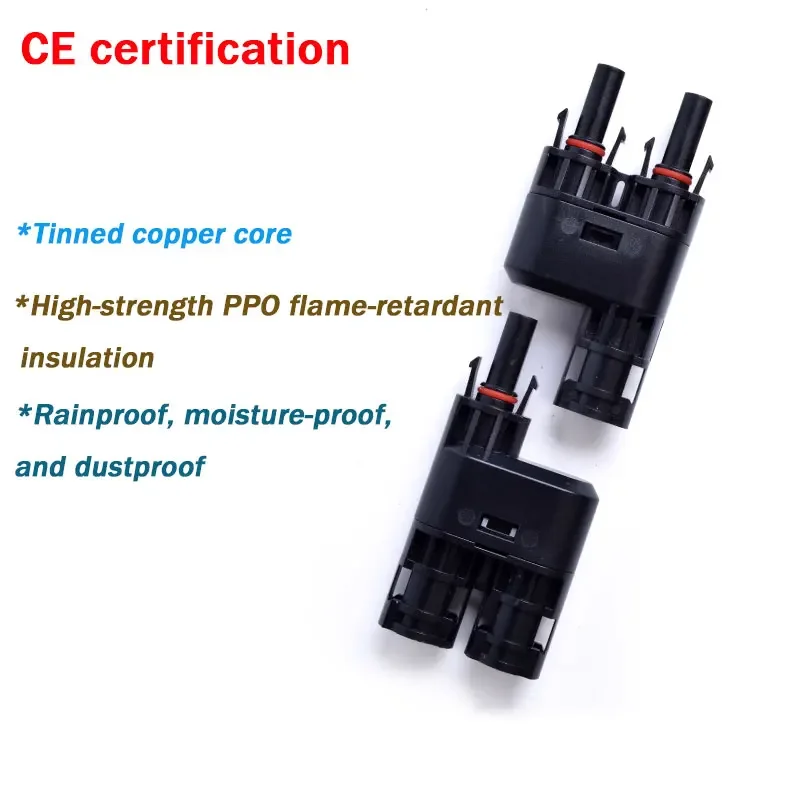 MC T Branch Connector 1000V 3 Way Y Splitter Male Female Solar Panel Photovoltaic Cable One In Two Out PV System Connector