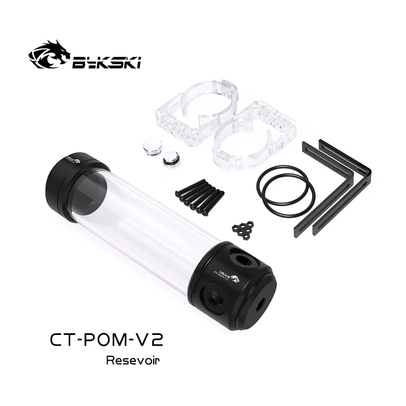 

Bykski 200mm Length Cylinder Reservoir 50mm Diameter G1/4'' Interface Black POM Cover Acrylic Body Water Cooled Tank CT-POM-V2