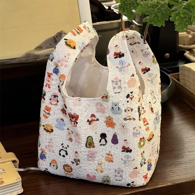 

Cartoon Printed Handbag Wrist Bag Large Capacity Storage Cosmetic Bags Travel Portable Washing Bags
