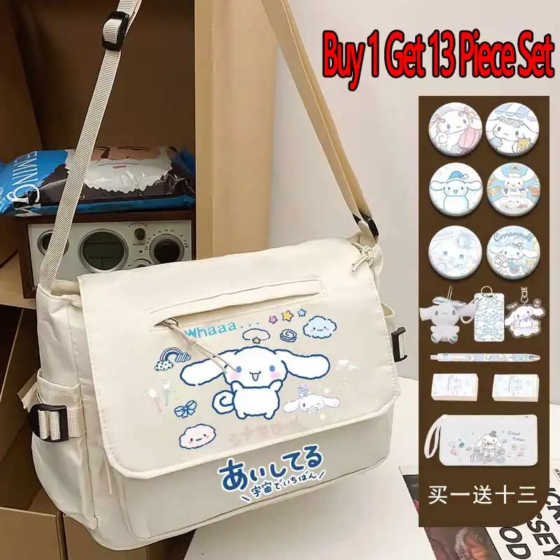 

Sanrio Kawaii Yugui dog travel to work shoulder bag fashion youth messenger bag students school canvas messenger bag