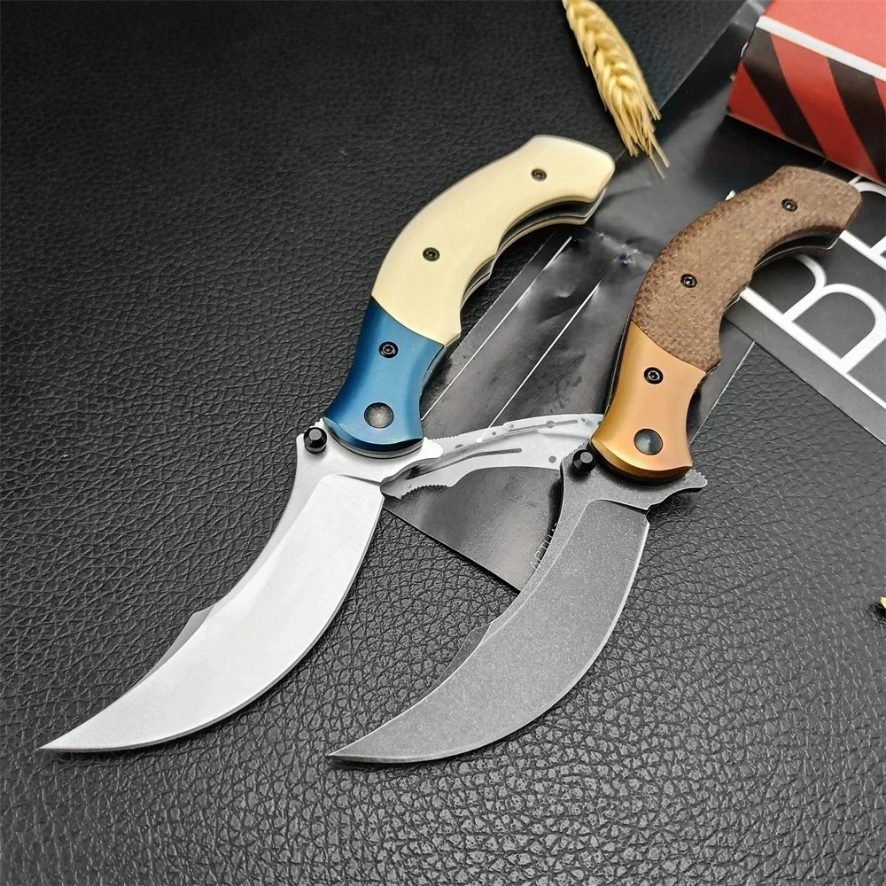 Goshawk CR 7465Z Flipper Knife Tactical Folding Knives G10 / Linen Handles Wilderness Survival Pocket Knife Camping Tools Navaja