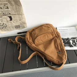 ISKYBOB Men's Port Bag Crossbody Chest Bag Large-capacity Sport Bag Harajuku Shoulder Bag Women Canvas Retro Bag 2024