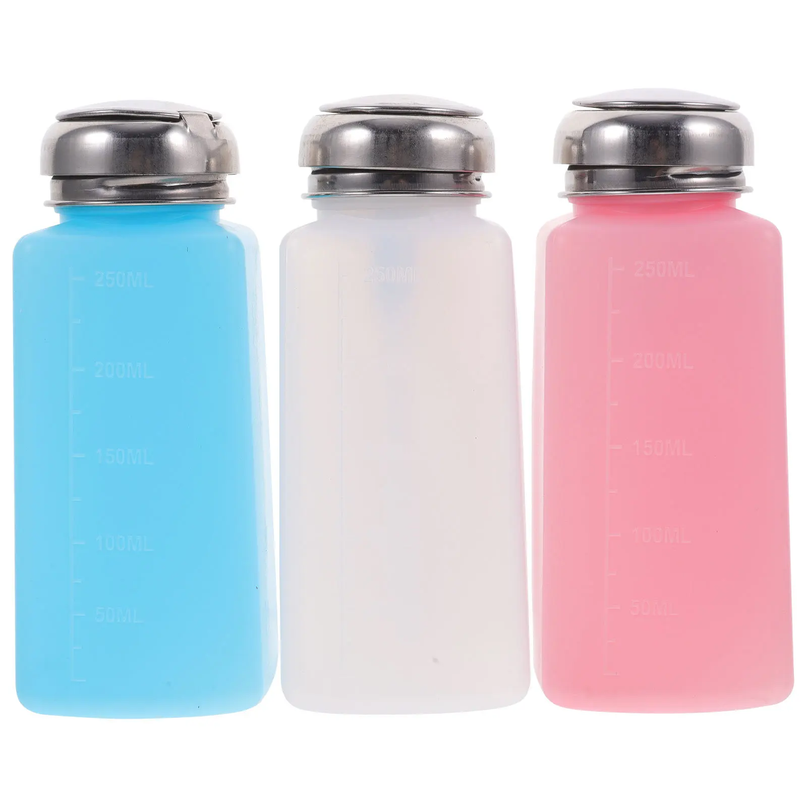 3 Stück 200 ml Nagellackentferner-Flaschen, tragbar, auslaufsicher, Druckpumpe, leerer Spender, exquisite Handwerkskunst, einfach zu tragen, Geschenk