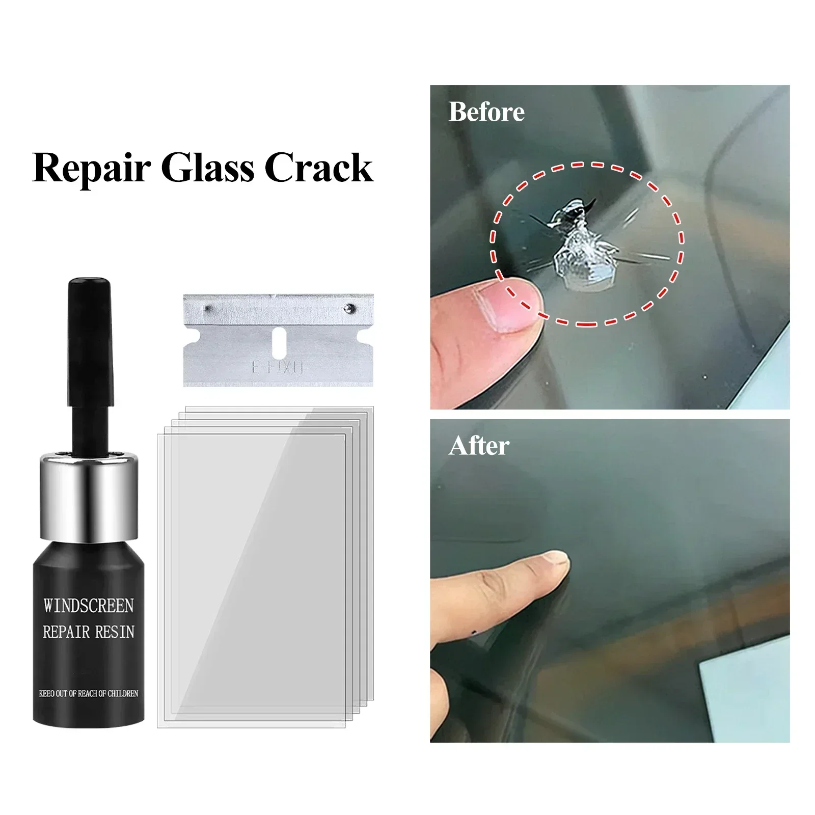 Car Windshield Cracked Repair Tools DIY Auto Window Glass Nano Repair Fluid Windscreen Glass Scratch Crack Restore 1/2Pcs Amagi