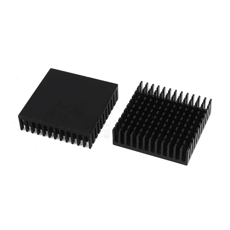 2 X Black Aluminum Radiator Heat Sink Heat Sink 40 X 40 Mm X 11 Mm