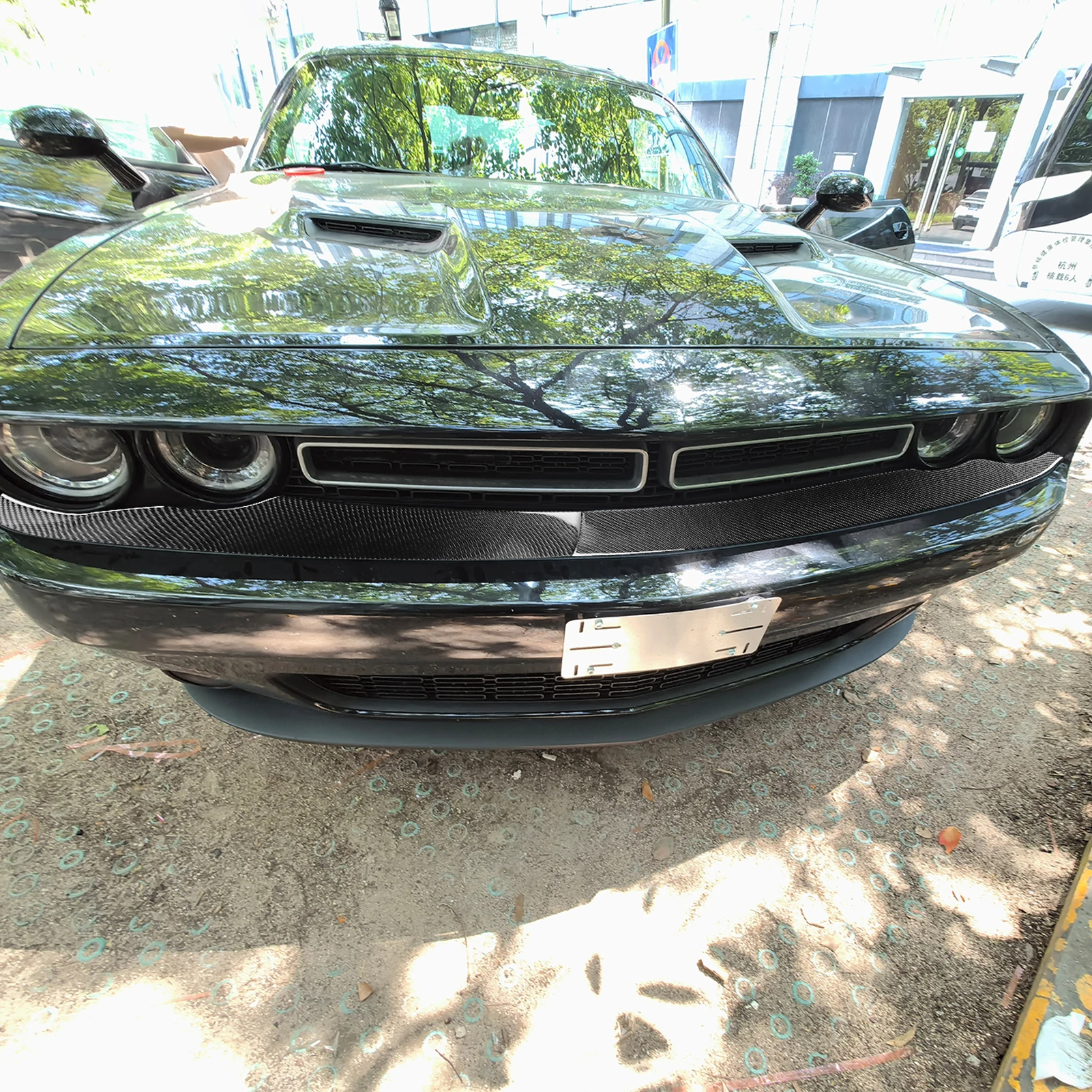 For Dodge Challenger 2015-2022 Real Carbon Fiber Front Headlight Head Bottom Panel Trim Cover Car Decoration Accessories Sticker